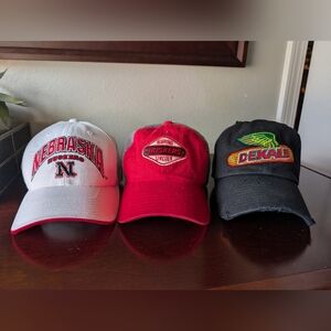 Nebraska Cornhuskers Hat Set, Including Vintage DeKalb (3)